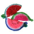 Krean Washing Cloth Hand Crochet Scrubbies Dish Scrubber Watermelon Style